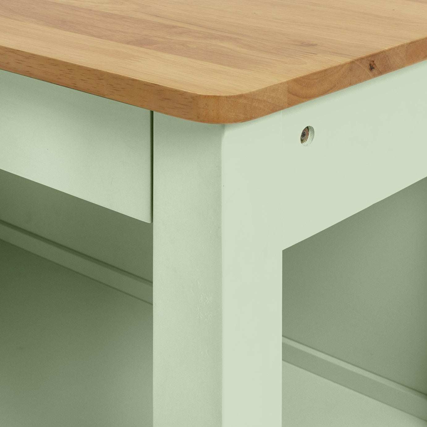 Home Chicago Wooden 2 Seater Bar Island - Sage | Compact Breakfast Setup