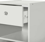 Home Seville 1 Drawer Bedside Table - White | Nightstand Storage for Bedroom Use