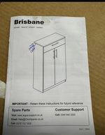 Brisbane 2 Door Shoe Storage Cabinet - White (B GRADE-1020)