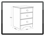 Nordic 3 Drawer Bedside Cabinet - Pine