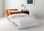 Roma Velvet Fabric Chairbed - Orange | Small Sofa Bed Guest Chair