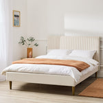 Home Ada Velvet Bed Frame - Natural | Stylish Room Arrangement