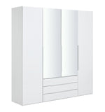Hallingford 4 Door 3 Drawer Wardrobe- White Gloss | High Shine Furniture
