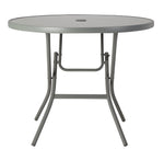 Sicily Garden Table and Parasol Set (No Chairs) - Grey