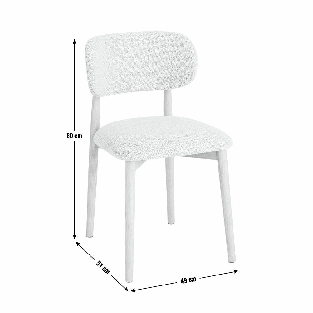 Arona Pair of Fabric Dining Chairs - Natural | Modern Upholstery Kitchen Seating