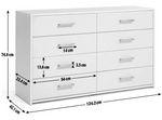 Home Oslo 8 Drawer Chest White | Large Bedroom Storage Furniture Unit