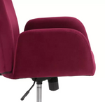 Clarice Velvet Office Chair Burgundy | Comfortable Home Office Desk Chair