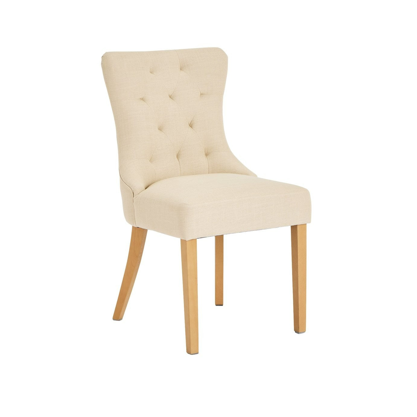 Home Novara Pair of Fabric Dining Chair - Cream | Soft Upholstered Comfort