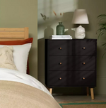 Otto 4 Drawer Chest Black | Bedroom Storage Chest of Drawers Furniture