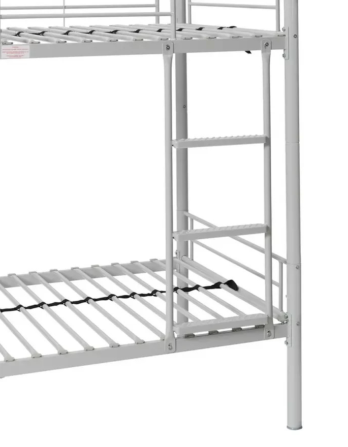 Home Mason Metal Bunk Bed Silver | Kids Bedroom Furniture Bunk Bed Frame