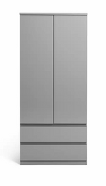 Jenson 2 Door 2 Drawer Wardrobe - Gloss Grey (B GRADE)