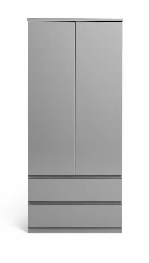 Jenson 2 Door 2 Drawer Wardrobe - Gloss Grey (B GRADE)