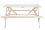 Home Wooden 4 Seater Picnic Table - White | Outdoor Patio Furniture for Backyard