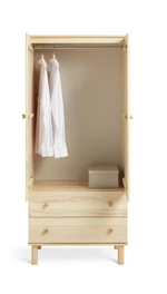 Akio 2 Door 2 Drawer Wardrobe Pine | Bedroom Storage Furniture Wardrobe