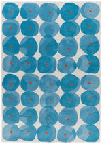 Tash Patterned Blue Wool Cut Pile Rug - 240x170cm