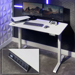 X Rocker Ascend Electric Height Adjustable Gaming Desk-White |Streamer Workspace