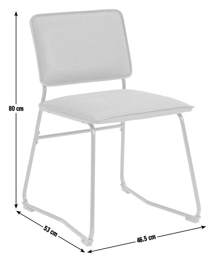 Habitat Loft Living Pair of Faux Leather Dining Chairs-Brown
