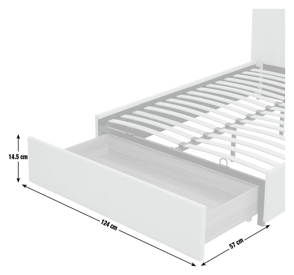 Home Pandora Double Drawer Storage Bed Frame - Cream | Stylish Bedroom Refresh