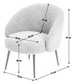 Habitat Ash Boucle Accent Chair - Cream