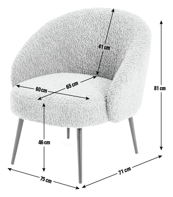 Habitat Ash Boucle Accent Chair - Cream