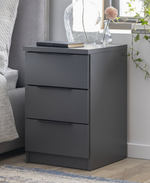 Hallingford 3 Drawer Bedside Table - Anthracite
