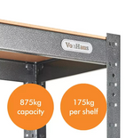 VonHaus 5 Tier Heavy Duty Shelving Unit | Garage Storage Shelving Rack
