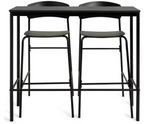 Stella Metal Bar Table & 2 Black Bar Stools
