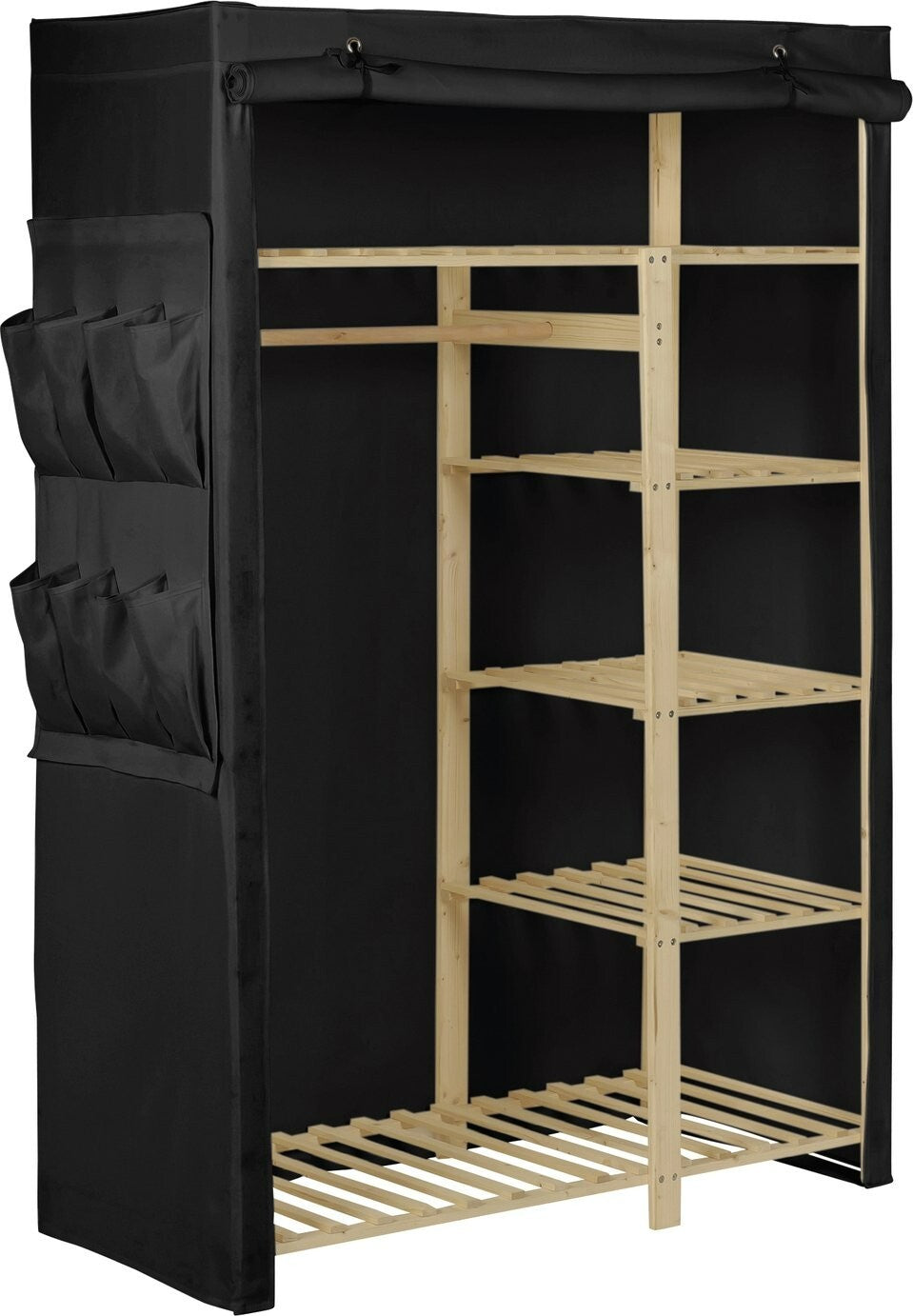 Covered Double Wardrobe - Black
