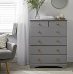 Home Nordic 6 Drawer Chest Grey | Wooden Storage Unit Bedroom Furniture