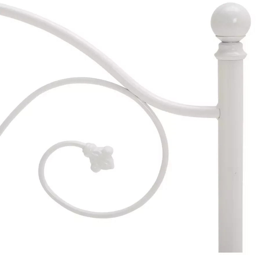 Home Marietta Single Metal Bed Frame White | Modern Bedroom Bed Frame Furniture