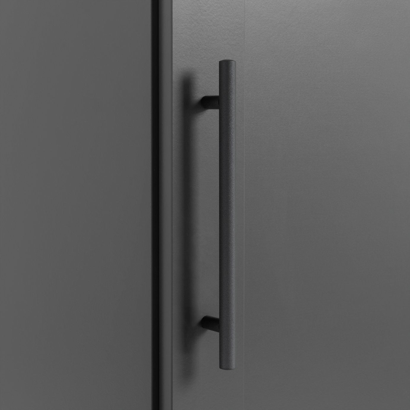 Munich Panelled 1 Door Wardrobe - Anthracite | Tall Slim Storage Cabinet