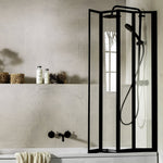 Home 3mm 4 Fold bath Screen - Black