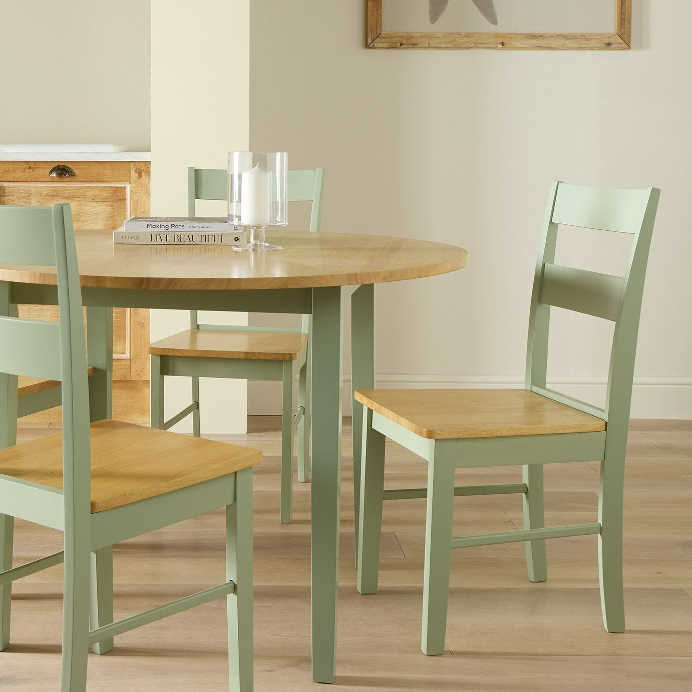 Chicago Table-Two Tone Sage | Stylish Kitchen Setting