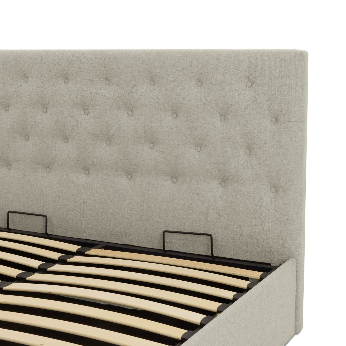 Halstead Small Double End Lift Ottoman Bed - Cream | Practical Lift Access