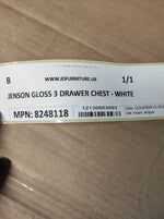 Habitat Jenson Gloss 3 Drawer Chest - White ( B Grade 31382 )