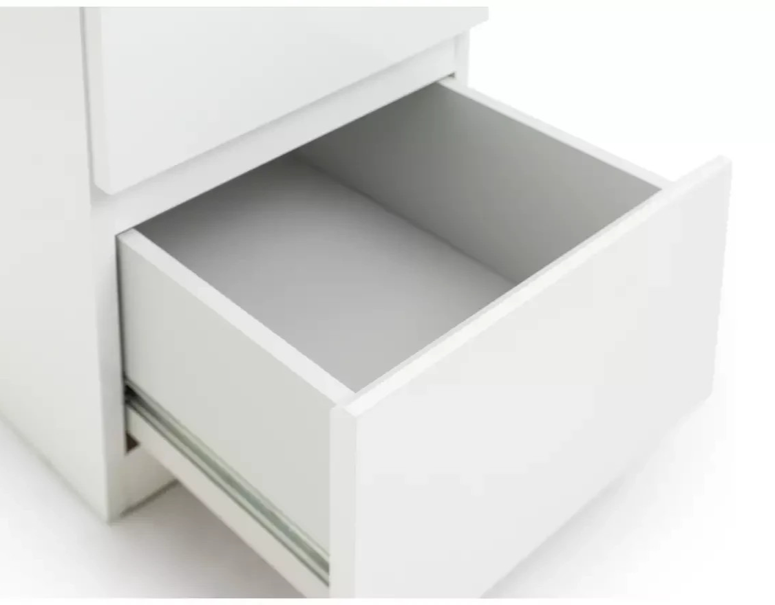 Home Jenson 5 Drawer Dressing Table Desk White Gloss | Bedroom Makeup Vanity