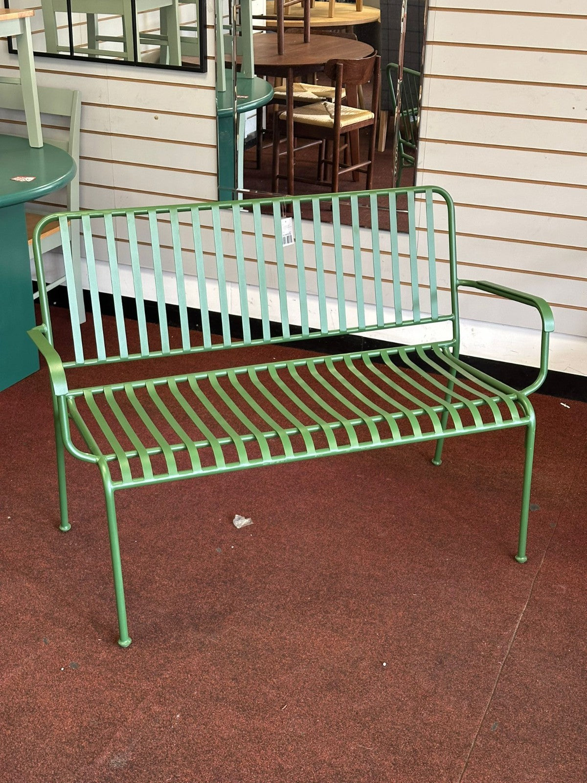 Indu 2 Seater Metal Garden Bench - Green (S)