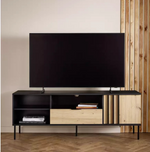 Home Rietta 1 Door 1 Drawer TV Unit Black | Living Room TV Stand Cabinet