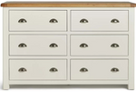 Home Kent 6 Drawer Chest - Cream and Oak (B Grade)