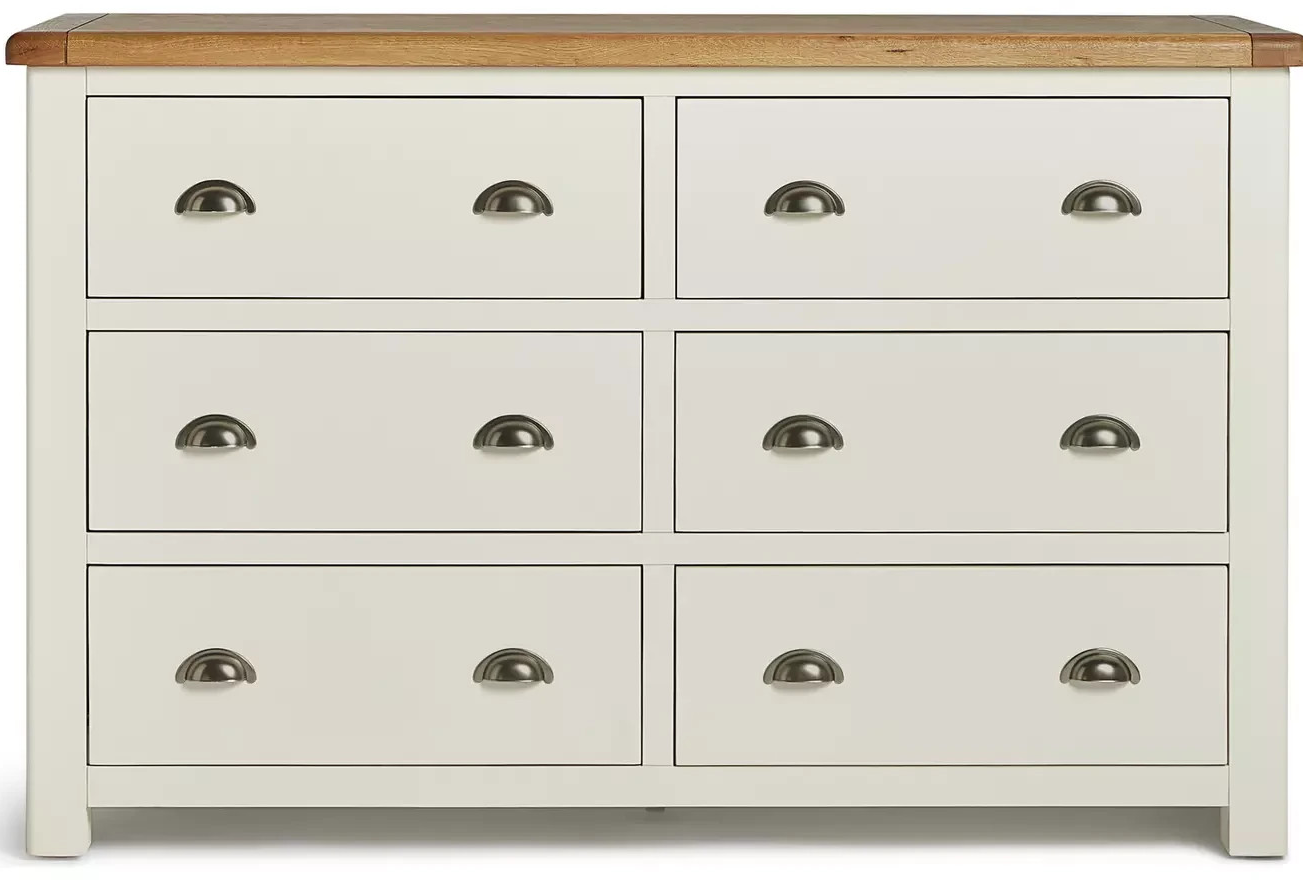 Home Kent 6 Drawer Chest - Cream and Oak (B Grade)