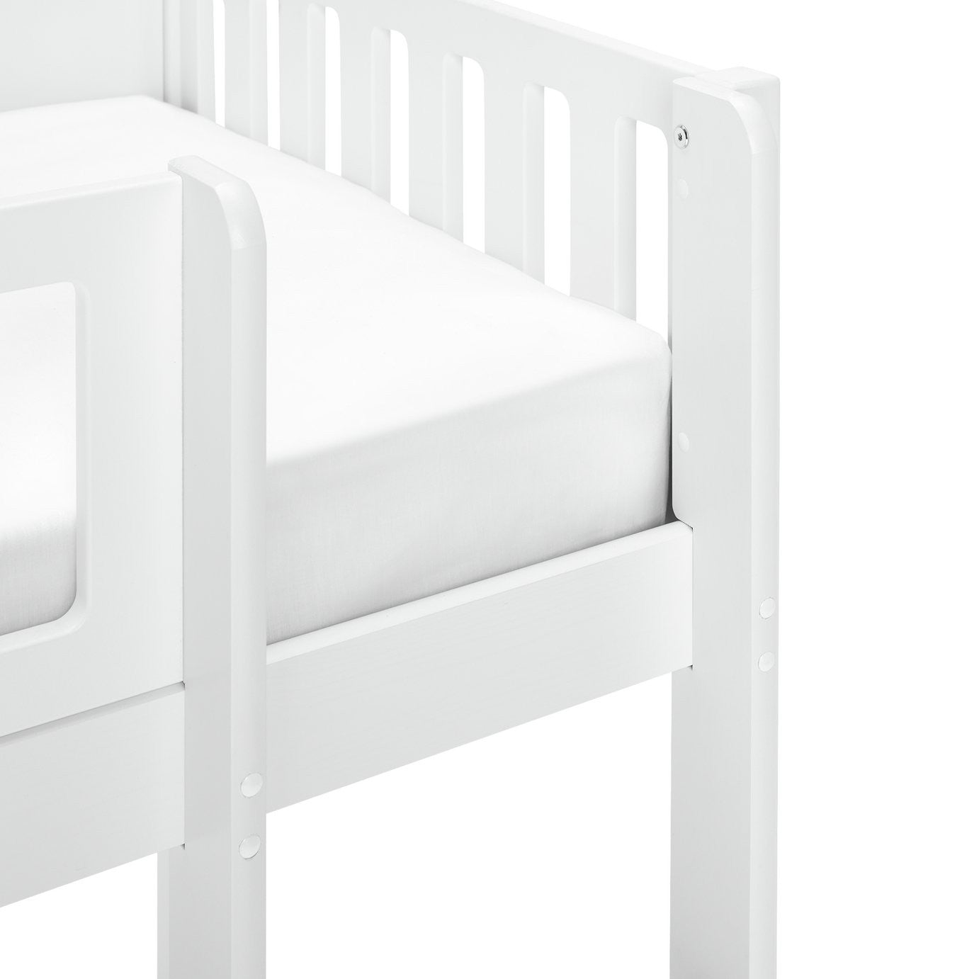 Kids Ronnie Single Midsleeper Bed - White | Raised bed & timeless shaker design