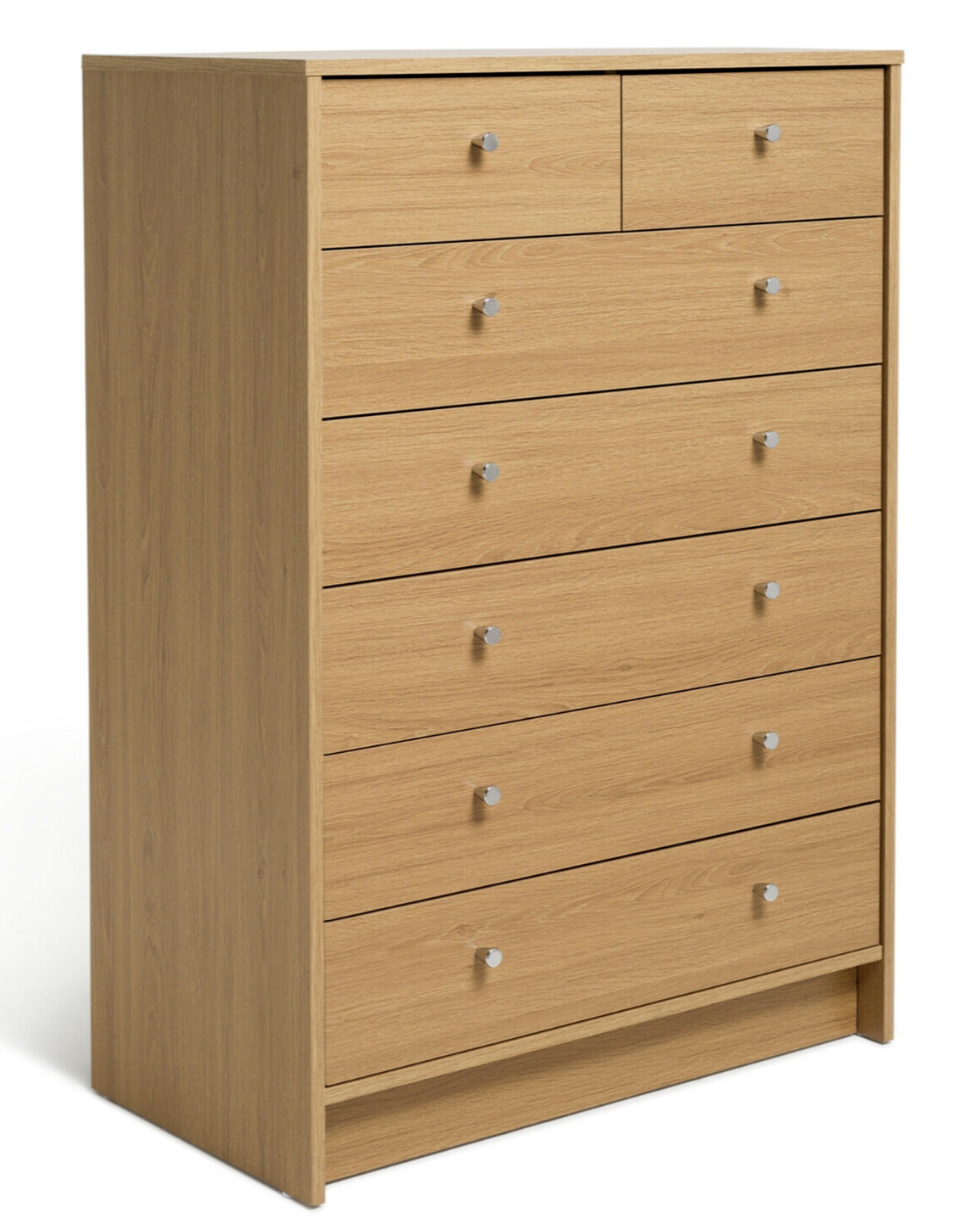 Malibu Modern 7 Drawer Chest Storage Cabinet - Oak Effect (B GRADE 1030.)