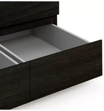Jenson 3 Door 4 Drawer Mirror Wardrobe - Black (B Grade)
