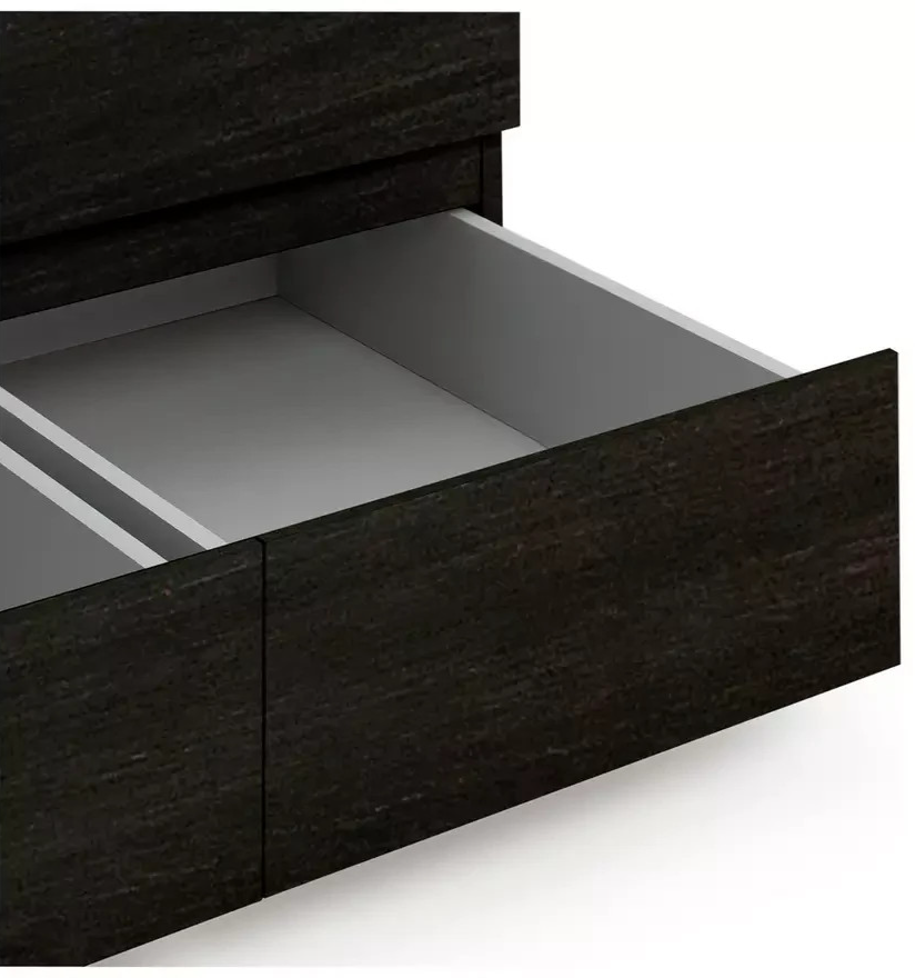 Jenson 3 Door 4 Drawer Mirror Wardrobe - Black (B Grade)