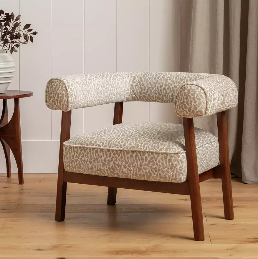 Elio Fabric Armchair Leopard Print | Accent Living Room Chair