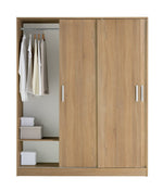 Home Nova 3 Door Sliding Wardrobe - Oak | Spacious Clothing Organization