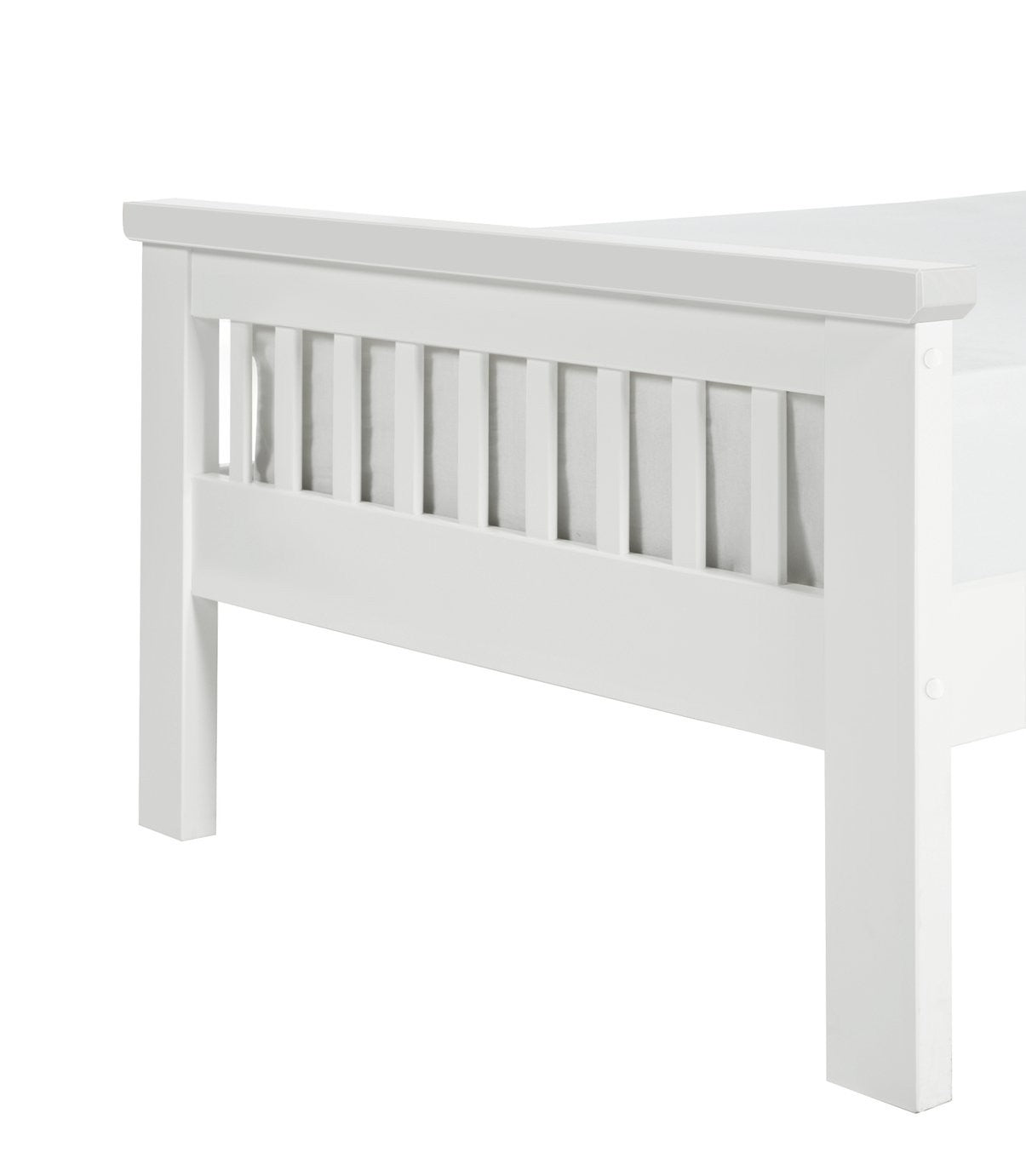 Home Aubrey Single Wooden Bed Frame - White | Sturdy Kids or Guest Bed
