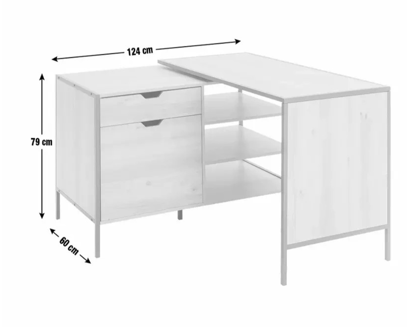 Home Loft Living 2 Drawer Swivel Office Desk Oak | Home Office
