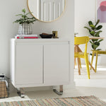 Sleigh 2 Door Sideboard - White Gloss | White Gloss Furniture for Living Room