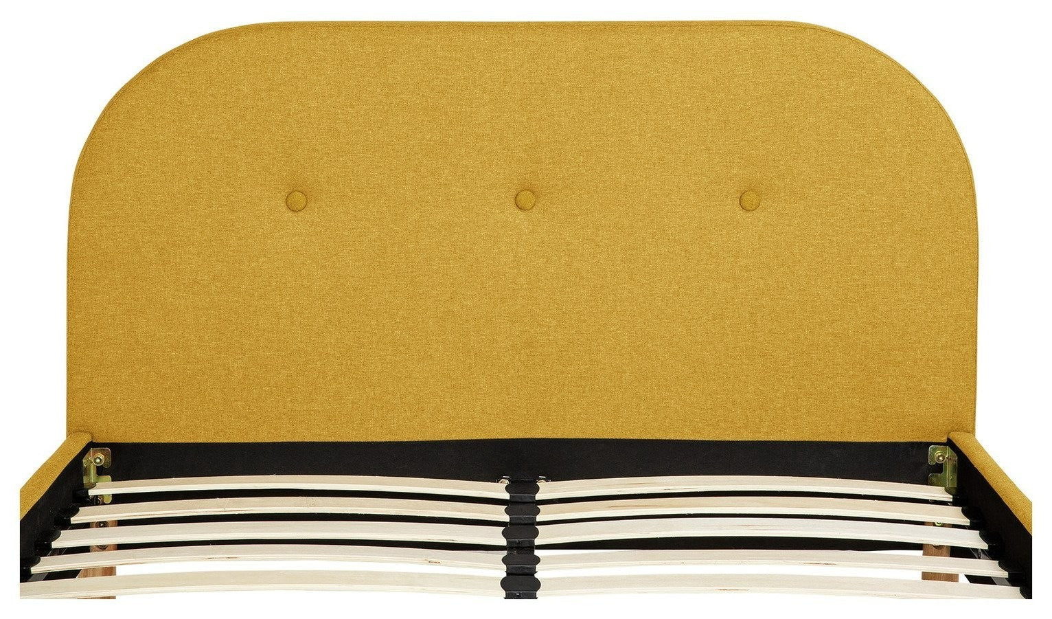 Elin Double Fabric Bed Frame - Mustard | Modern Bedroom Style